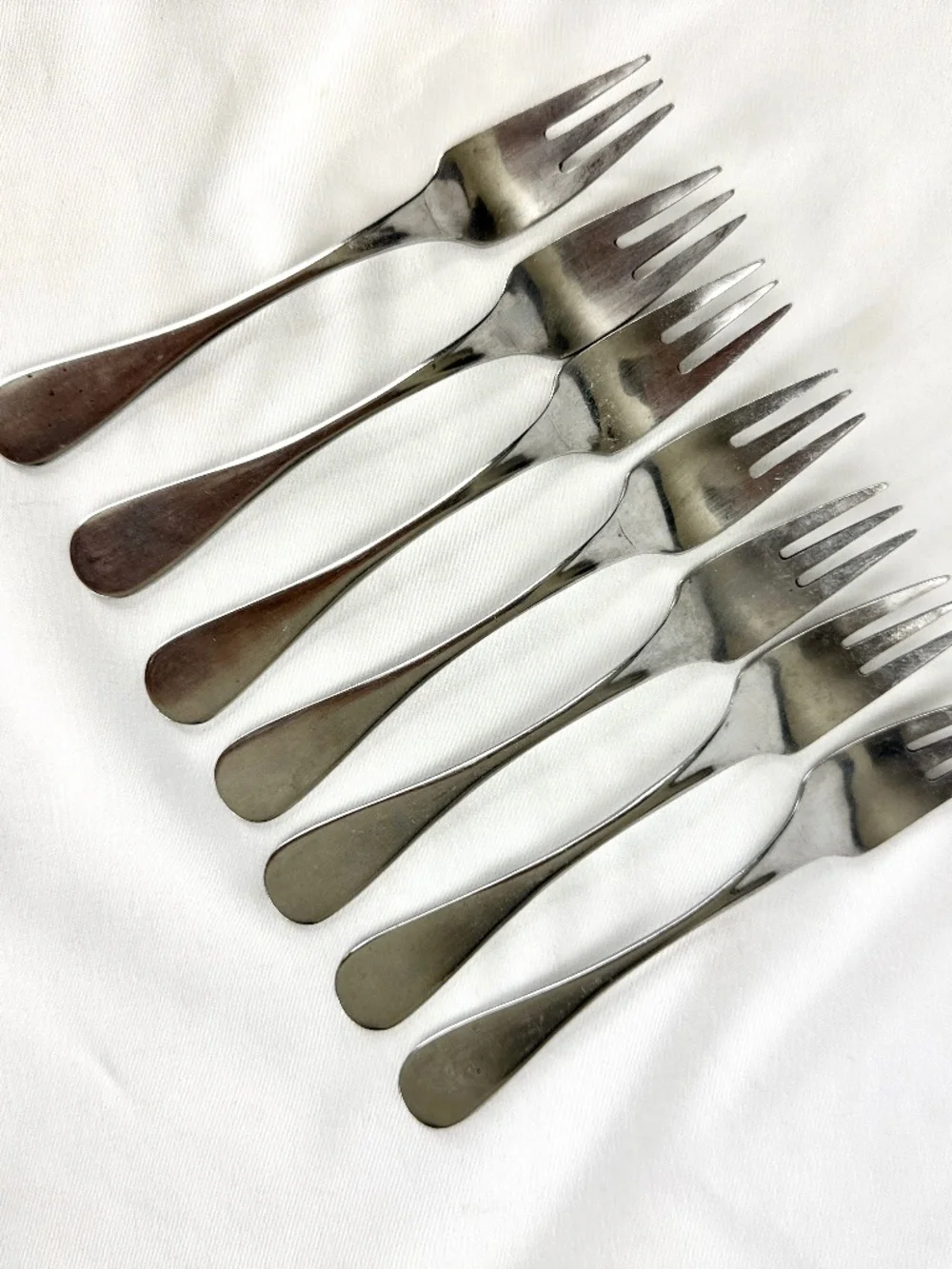 Vintage Oslo Present 7 Salad Forks 6 1/4 inches Stainless Steel Korea MCM
